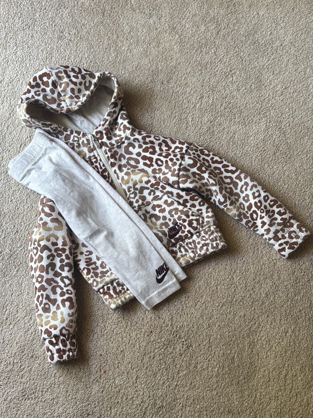 Nike Leopard Print Hoodie & Leggings Set | Size 2T